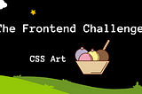 A frontend challenge poster with sundae ice cream illustration