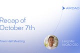AirDAO Town Hall 10/7/22