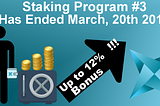 Staking Program #3 Has Ended