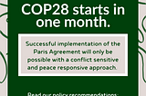 Peace@COP28: Recommendations for accelerating climate action in communities affected by conflict