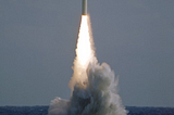 A Polaris missile launched from a submarine