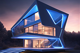 Three futuristic houses with details and elements that make the houses look like they are smart and they think. In this tutorial you will use Keras to predict housing prices.