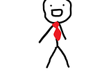 Stick figure with a smile and a red tie
