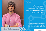 [Meet our faculty] Giulio Franzese, assistant professor in the data science department at EURECOM