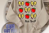 Retro Apple Coquette svg, Retro Teacher svg, Back to School SVG, Clipart, Kindegarten svg, Cut File Cricut, First day of school svg, Bow png