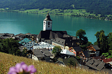 Beautiful view of St. Wolfgang im Salzkammergut, Upper Austria