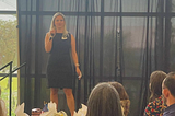 Mid-speech at the banquet