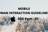 Human Interaction Guidelines- iOS Part 01