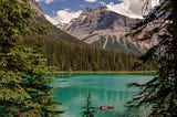 A colour landscape photo of Emerald Lake, in Yoho National Park, Canada.