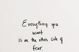 Everything you’re looking for is on the other side of Fear