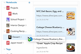 Drag and drop notes to notebooks in the sidebar