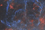 Astrophoto Vela Supernova Remnant Red Blue Star  Explosion