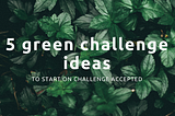 5 green challenge ideas to help you be more environmentally friendly