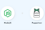Image of NodeJS and Puppeteer logos.