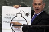Netanyahu’s fake nuclear graphics at the UN in the 2012.
