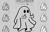 Halloween Svg, Png, Ghost Middle Finger Svg, Png, Halloween Svg File For Cricut, Cute Ghost Halloween Svg, Halloween Vinyl, Silhouette