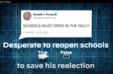 Yes, there was a concerted effort by national Democrats to politicize reopening schools in 2020.