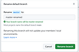 Branch Renaming in GitLab