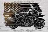 Ready to Cut Harley American Flag Digital Design. Svg, Dxf, Png, Eps. Instant Download.