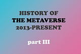 History of the Metaverse (2013-present)