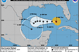 Earlier forecast showed Rafael moving to landfall in either Louisiana or the Florida panhandle.