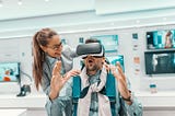 Discussing workplace VR with a Capgemini consultant