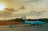 The farewell gestures of the ground staff at the airport