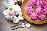 Thai flowers, hospitality items for a spa