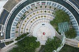 A bird’s eye view drone shot