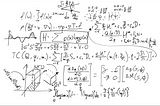 Casual math algorithms and formulas in a board.