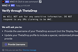 Verify ThetaDrop Account for WWZ