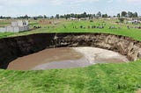 Huge sinkhole shows up in Mexico field, takes steps to swallow house