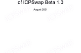 The White Paper of ICPSwap Beta 1.0