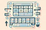 DALL-E 3 prompt: make minimalistic illustration of accessible website with keyboard navigation. Do not use any text