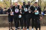 Noemie Marchyllie with her relay team at a Paris race