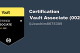 Certification: Vault Associate (002)