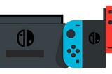 Digital drawing of a nintendo switch console and dock
