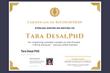 Congratulations, Tara Desai PhD