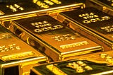 5 bars of shiny gold bullion