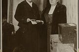 Suffragists Carrie Chapman Catt and Mary Garrett Hay cast their first presidential ballots together, November 2, 1920.