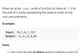 Solving The Moves Zeroes Algorithm