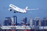 Photo of airplane taking off from Haneda airport in Tokyo