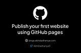 Publish website using github pages