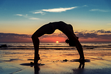 Woman Doing a Yoga Asana: Back Bend