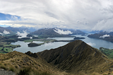 panoramic view from a mountain in southern New Zealand