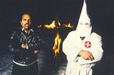 Daryl Davis attending a KKK rally, far from the comfort zone