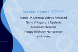 Weekly Update 7/26/19