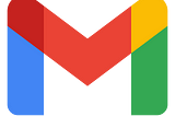 Google mail logo in blue, dark red, red, yellow and green
