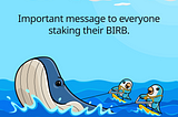 Important message to everyone staking their BIRB.