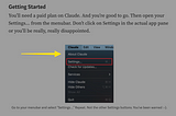 Claude MCP First Run: Be Sure To Choose Settings From The MenuBar To Save Yourself Time